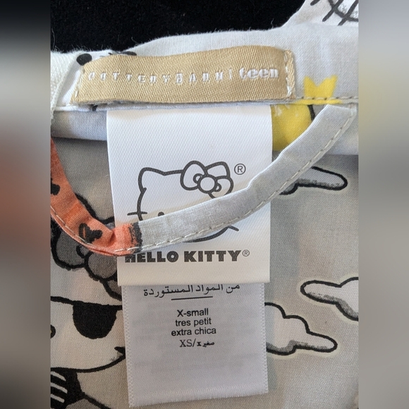 Pottery Barn teen Hello Kitty Glow-in-the-Dark Loose Fit Cotton Pajamas W Sz XS - Picture 10 of 14